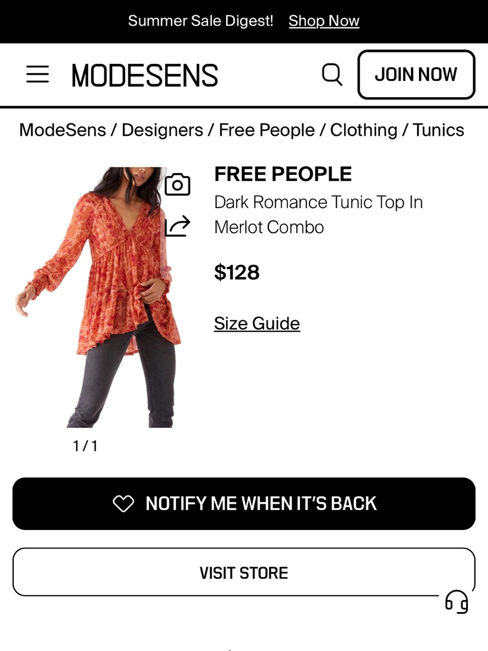 Free People Mini Dress in Merlot and Orange Floral